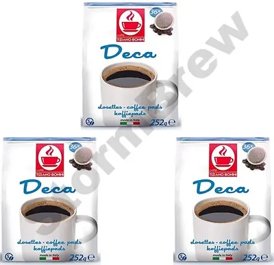 108 (3x36) Bonini Decaf Decaffeinated Coffee Pods / Pads For Philips Senseo • £11.99