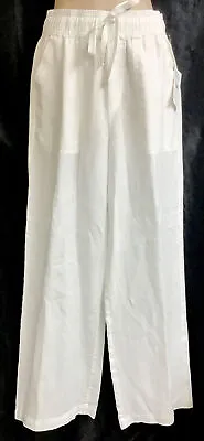 Splendid White Linen Pants Wide Leg High Waist Cargo Hip Pocket Nwt Size XS • $100