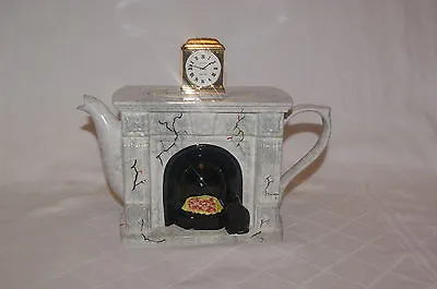 Vintage Early Large Swineside Teapot Coal Fire Place Cat Clock Signed Y Batty • $85.32