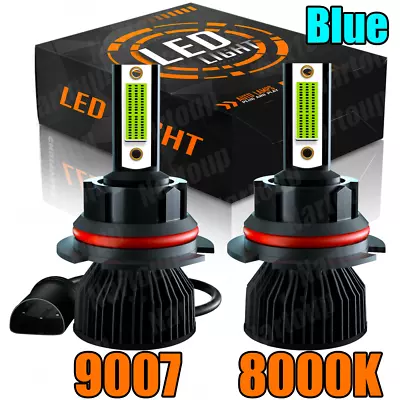 Blue 9007 LED Headlights 50000LM LED Light Bulbs Kit High Low Beam Super Bright • $20.49