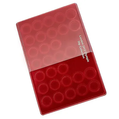 New SCHULZ Red COIN TRAY For 50p - 30 Compartments Pence Collection Olympic 2012 • £10.45