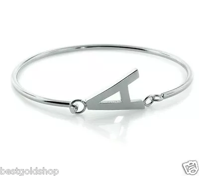 QVC Steel By Design Block Initial Bangle Bracelet One Size Fits All • $27.14