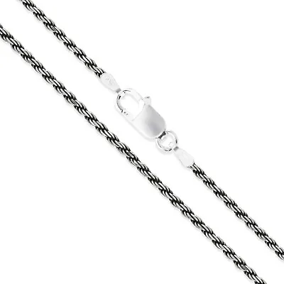 2MM Sterling Silver 925 Diamond-Cut Oxidized Rope Chain Antiqued Necklace ITALY • $29.74