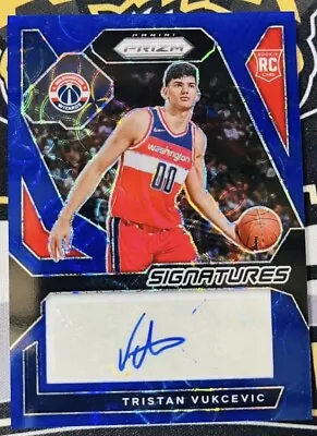 Tristan Vukcevic 2023-24 Panini Prizm 15/49 Auto Blue Choice RC Wizards #RSI-VUK • $1