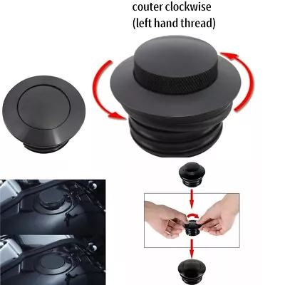 Black Flush Mount Pop Up Vented Fuel Tank Gas Cap For Harley Touring Street Bob • $11.97