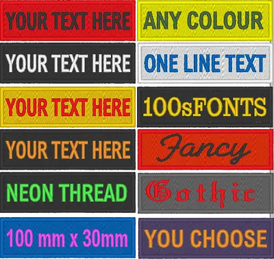 £4.99 • Buy Personalised Name Patch - Embroidered 1 Line Text, Airsoft, Scouts, Club, Biker 