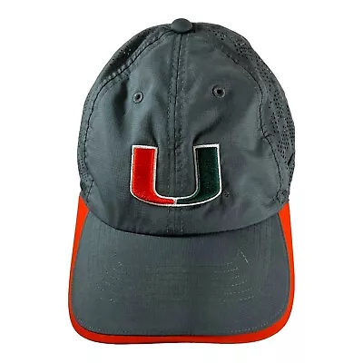 Nike University Of Miami Hurricanes Collection Hat Back Gray Orange Football Cap • $22.99