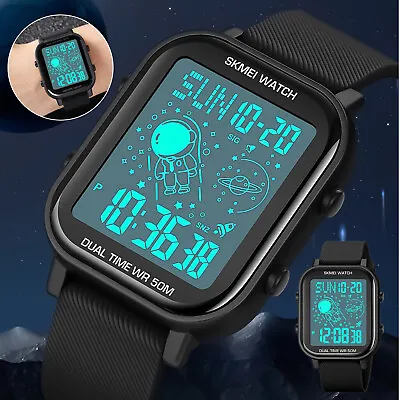 Fashion Men's Sports Watch LED Large Digital Waterproof Multifunction Wristwatch • $13.98