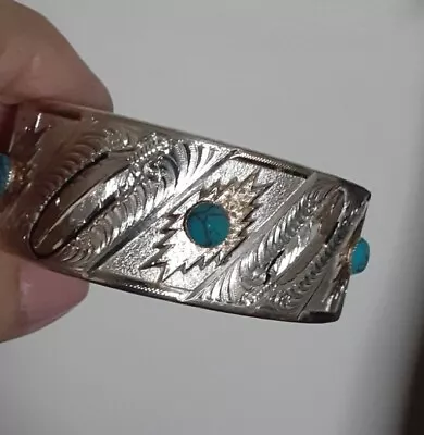 Montana Silversmith Silver W Turquoise Cuff Bracelet  • $40