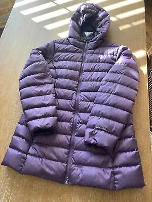 Eddie Bauer Lightweight Down Parka Hooded Puffer Jacket Purple Coat EB650 PL • $34.99