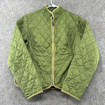 Eddie Bauer Jacket Womens Medium Green Puffer Quilted Goose Down Insulated Zip • $14.95