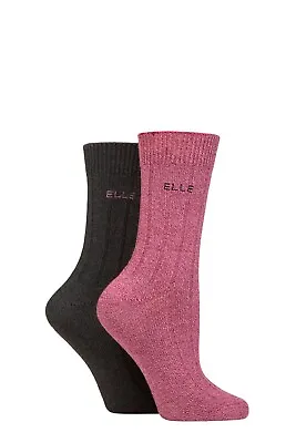 £10.99 • Buy Elle  Ladies  Ribbed Soft Breathable Bamboo Boot Socks In A Multipack Of 2 Pairs