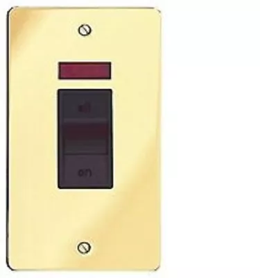 MK K24336 PBR B 45A Oven Cooker Switch & Neon Black Insert Polished Brass • £15.99