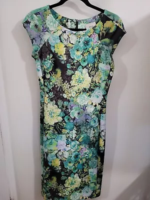 Eci New York Womens Floral Formal Career Wedding Midi Dress Size 4 • $15