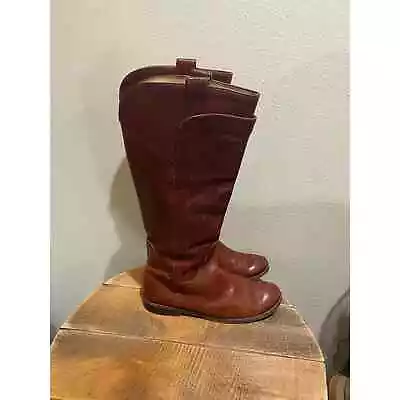 Frye Women's Paige Riding Boots Knee High Pull On Size 9 B Leather  • $95