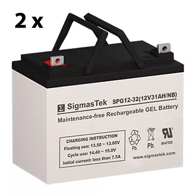 Pack Of 2 - 12V 32AH PURE GEL U1 Wheelchair Scooter Medical Replacement Battery • $189.99