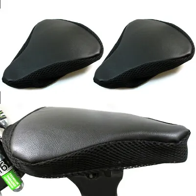 2 Pc Jumbo Bike Seat Cover Black Comfortable Durable Bicycle Cushion Soft Saddle • $7.61