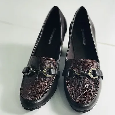 NATURALIZER Vintage Brown Women Shoes Pump Heels Loafer Size 7.5 • $70
