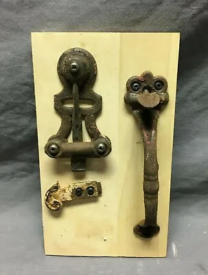 Antique Vintage Cast Iron Thumb Latch Door Handle Hardware Set Old 1135-21B • $95