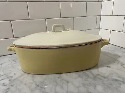 Vietri Italy Cucina Fresca 2.25 Quart Covered Casserole Dish Cream Saffron • $99.50