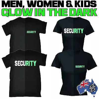 SECURITY GLOW IN THE DARK T-SHIRT Bouncer Doorman Uniform Nightclub Birthday • $21.41