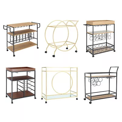 2/3 Tiers Kitchen Trolley Serving Carts Drinks & Tea Trolleys With Shelves Racks • £99.95