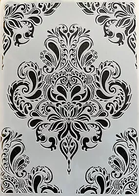 Damask Inspired Design Stencil In A4. Furniture Fabric Tiles Scrap Booking • £5.99