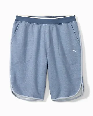Tommy Bahama Sherpa Back Knit Short Sweatshorts Size L $64 Blue Heather • $32.97