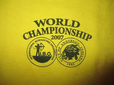 IBO WORLD CHAMPIONSHIP T SHIRT Bowhunting Bowhunter 2007 Archery Festival LARGE • $28