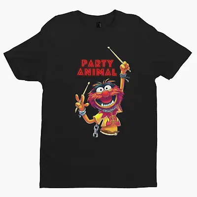 Party Animal T-Shirt - Muppets Band Funny Retro Cool Drums Drummer Cartoon • £8.39