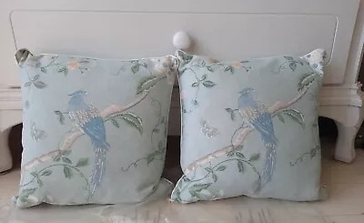 2x Laura Ashley Summer Palace Eau De Nil Cushions • £80