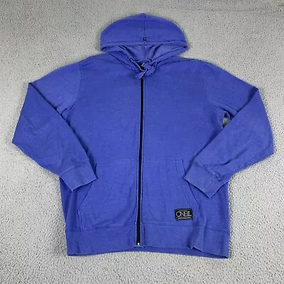 O'neill Hoodie Mens Large Blue Drawstring Long Sleeve Fleece Lined Full Zip • $18.99