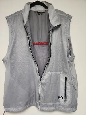  Nike Air Windbreaker Vest Mesh Lined Sleeveless Size  XLarge 90s Gray Red Trim • $15