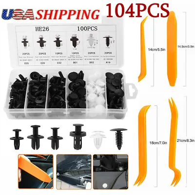 100Pack Universal Rivet Clips Car Retainer Fender Liner Fastener 6 Size W/ 4Tool • $12.99