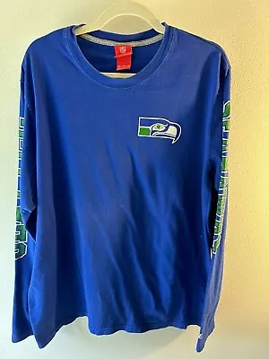 Vintage Seattle Seahawks Long Sleeve T Sz XXL Nike Brand Cotton Blue • $19.78