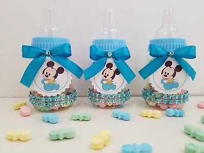 Baby Shower 12 Baby Mickey Mouse Favor Bottles Prizes Games Boy Blue Decorations • $16.99