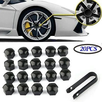 20pcs 17mm Black Wheel Lug Nut Bolt Center Cover Caps & Tool For Audi Skoda VW • $3.19