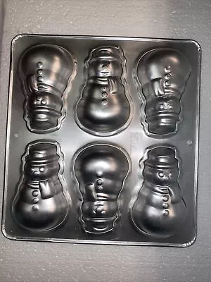 Wilton 1992 Mini Snowmen CAKE PAN For Six Individual Snowmen 2105-472 NEW • $8.95