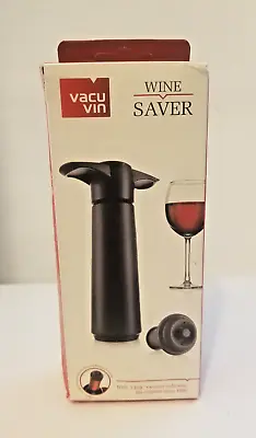 Vacu Vin Vacuum Wine Saver Black Pump With 2 Stoppers In Box Click Indicator • $10.98