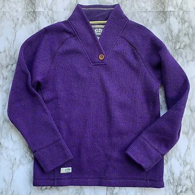 £34.69 • Buy Gill Elements Womens Top Sweater Purple Knit Sweater V-neck Size 8 