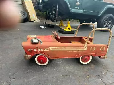 Vintage Pedal Fire Truck 1960's Flat Face Fire Truck Pedal Car Murray Pedal Car • $250