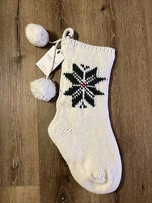 Hearth & Hand Magnolia Snowflake Jacquard Knit 20  Christmas Stocking Cream • $12