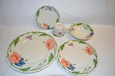 Set Of 5 Villeroy & Boch Amapola Germany Dinner/lanch/soup/coffee/saucer • $40