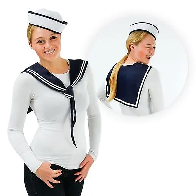 Men Ladies Unisex Navy Sailor Kit Hat Scarf Instant Stag Hen Fancy Dress Costume • £9.94
