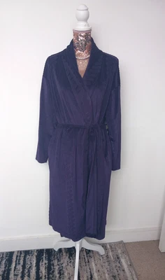 £6.49 • Buy Dressing Gown 20-22 M&S Purple Damson Velvety Velour Marks Spencer