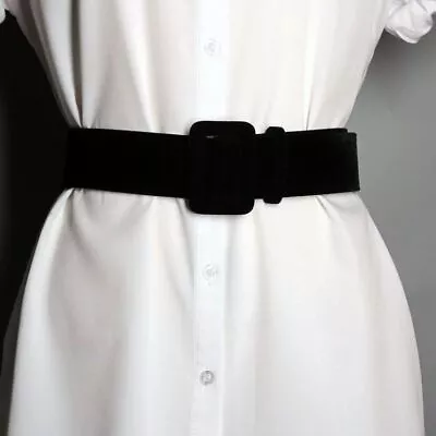 Ladies High Waist Velvet Wide Belt Cinch Corset Waistband Belts For Dress Coat • £10.79