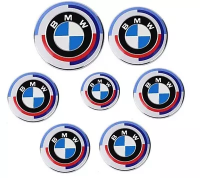 7PCS 50th Anniversary For BMW  Emblem Centre Caps Badges Set 82mm 74mm 68mm 45mm • $29.99