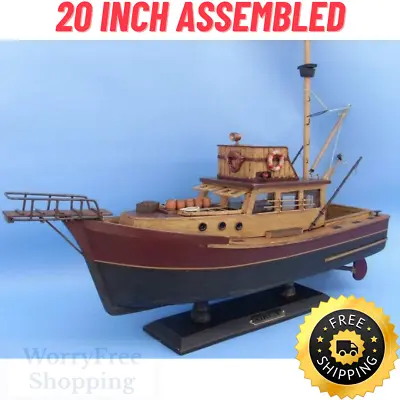 FISHING BOAT MODEL Orca JAWS Movie Replica 20  Wooden Ship Assembled Nautical • $210