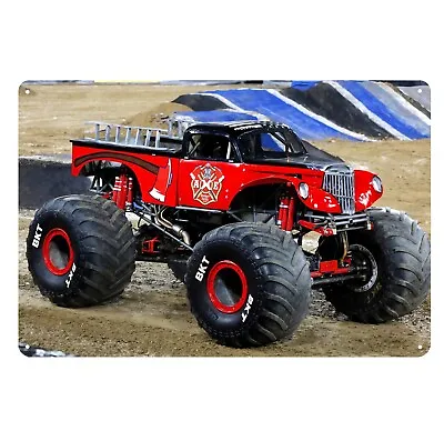 Axe Monster Truck Metal Poster Wall Decoration 20x30cm Tin Sign • $14.80