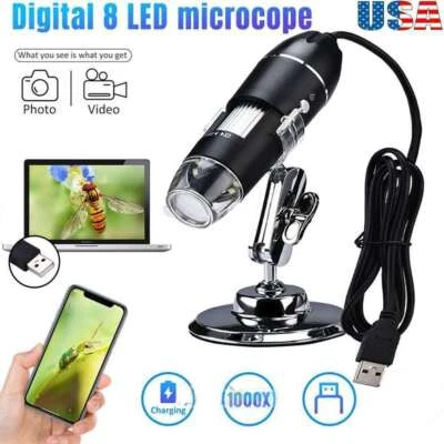 50X-1000X 8 LED Digital Microscope Camera Handheld USB Magnification Endoscope • $15.43